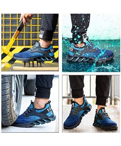 Steel Toe Shoe for Men Work Shoes Womens Lightweight Comfortable Safety Sneakers 2817blue $18.54 Work & Safety Shoes