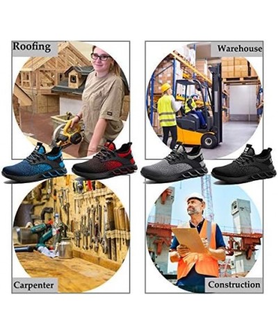 Steel Toe Shoe for Men Work Shoes Womens Lightweight Comfortable Safety Sneakers 2817blue $18.54 Work & Safety Shoes