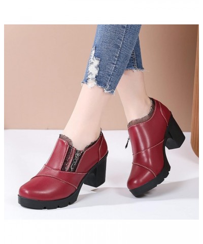 Women's Comfort Platform Shoes Round Toe Brogue Oxfords Soft Faux Leather Uniform Shoes Ladies Office Dress Pumps 5 $11.06 Ox...