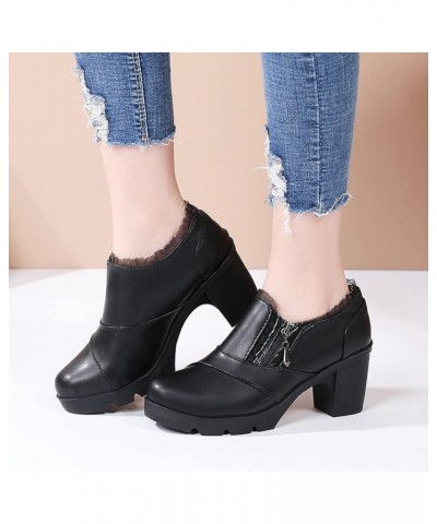 Women's Comfort Platform Shoes Round Toe Brogue Oxfords Soft Faux Leather Uniform Shoes Ladies Office Dress Pumps 5 $11.06 Ox...