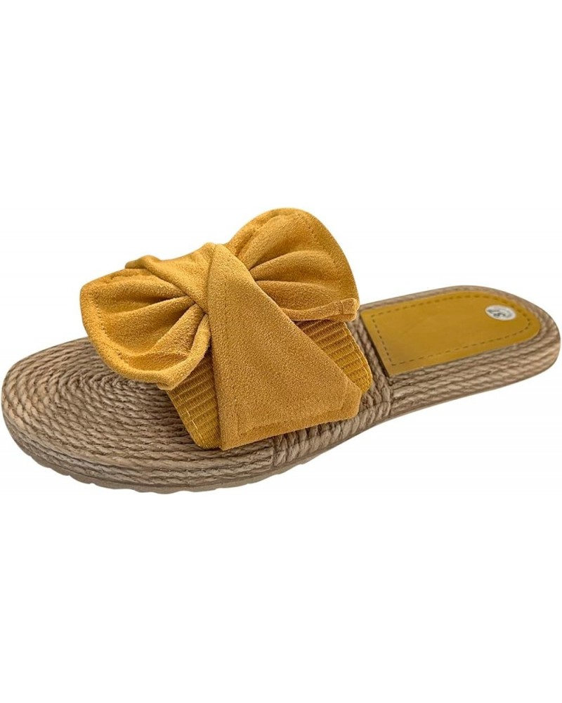 Slide Sandals for Women Thong T-Strap Orthotic Arch Support Walking Sandals Comfortable Outdoor Shoes 16-nrny-a-yellow $15.46...