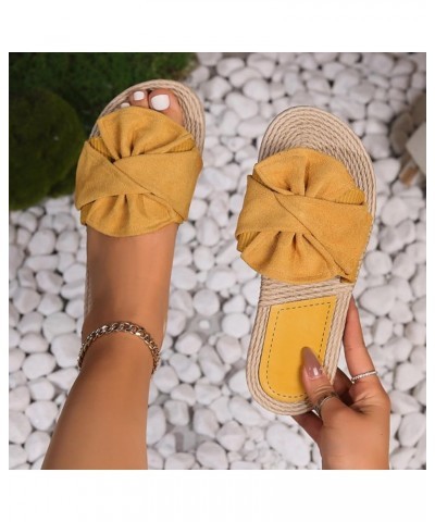 Slide Sandals for Women Thong T-Strap Orthotic Arch Support Walking Sandals Comfortable Outdoor Shoes 16-nrny-a-yellow $15.46...