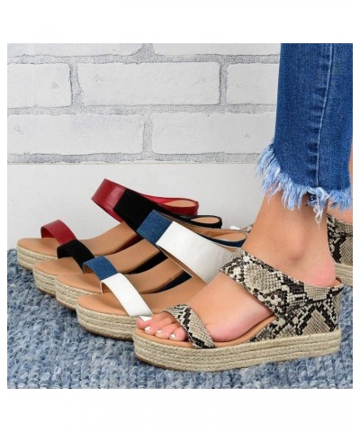 Wedge Sandals For Women Open Toe Platform Sandals Slingback Summer Women's Sandals Dressy Sandals 10.5 Blue $14.82 Sandals