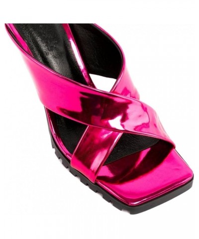 Metal high Heels Wedge Slippers Fashion Cross Design Party Sandals Lanse 36 $33.55 Sandals