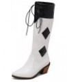 Women Pull On Warm Knee High Embroidered Cowboy Boots White 2 $32.65 Boots