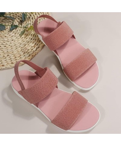 Womens Wedge Heel Platform Cozy Sandals Ladies Outdoor Beach Sandals Elastic Band Walking Shoes Sandals Women Summer (Color :...