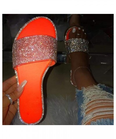 Sandals Beach Crystal Casual Roman Women's Slippers Indoor&Outdoor Shoes Women's Womens Memory Foam Slippers Size Orange $12....