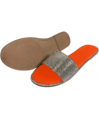 Sandals Beach Crystal Casual Roman Women's Slippers Indoor&Outdoor Shoes Women's Womens Memory Foam Slippers Size Orange $12....