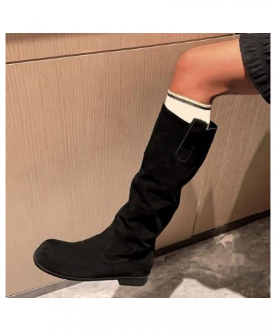 Winter Boots for Women 2022,Wide Width Claf Boots for Teen Soft Suede Fashion Stocking Snow Boots No Heel Black $24.85 Outdoo...