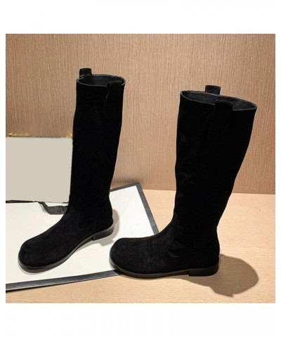 Winter Boots for Women 2022,Wide Width Claf Boots for Teen Soft Suede Fashion Stocking Snow Boots No Heel Black $24.85 Outdoo...