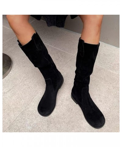 Winter Boots for Women 2022,Wide Width Claf Boots for Teen Soft Suede Fashion Stocking Snow Boots No Heel Black $24.85 Outdoo...