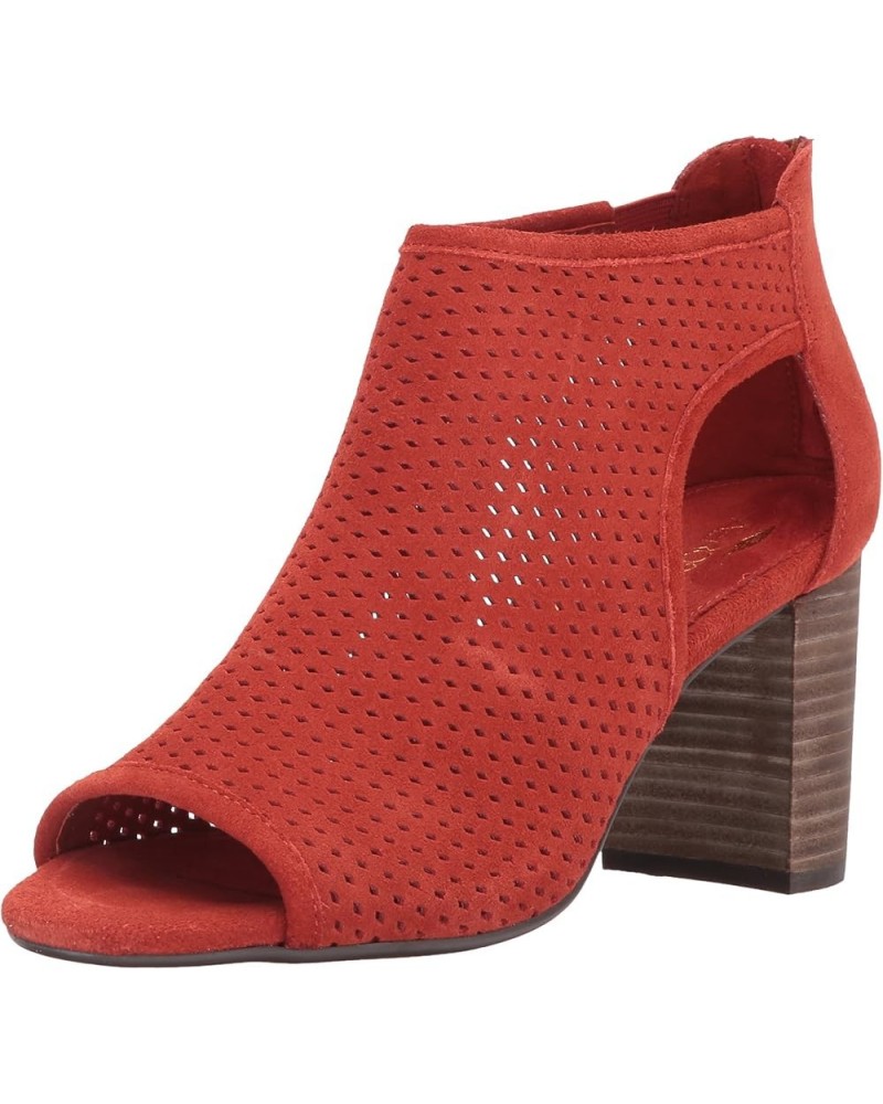 Women's High Frequency Ankle Bootie Orange Suede $27.48 Sandals