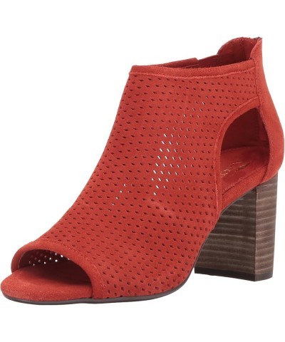 Women's High Frequency Ankle Bootie Orange Suede $27.48 Sandals