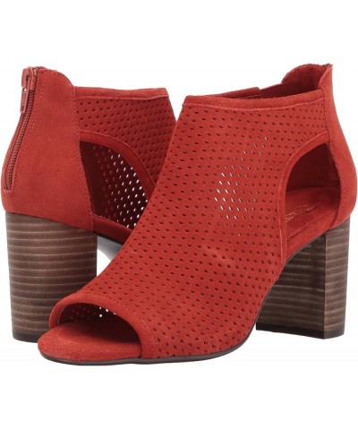 Women's High Frequency Ankle Bootie Orange Suede $27.48 Sandals