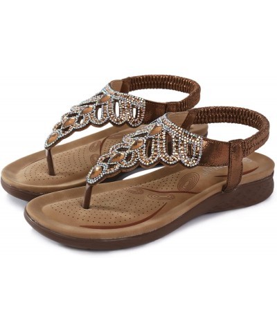 Sandals for Women Dressy Summer Open Toe Wedge Sandal Slingback Retro Bohemia Beach Sandals $15.63 Outdoor Shoes