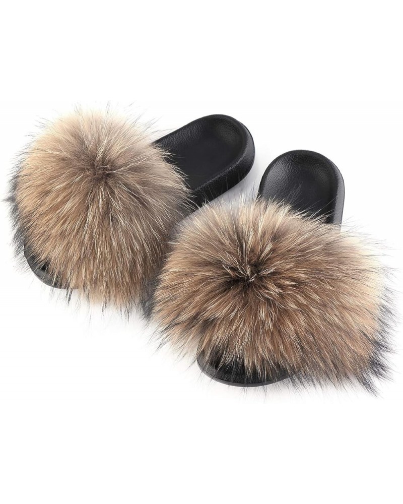 Women Fuzzy Slides Fur Feather Sandals Fur Slips Fur Slippers Fluffy Slides Outdoor House Slides Shoes Fuzzy Slippers Fluffy ...