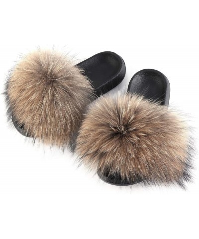 Women Fuzzy Slides Fur Feather Sandals Fur Slips Fur Slippers Fluffy Slides Outdoor House Slides Shoes Fuzzy Slippers Fluffy ...