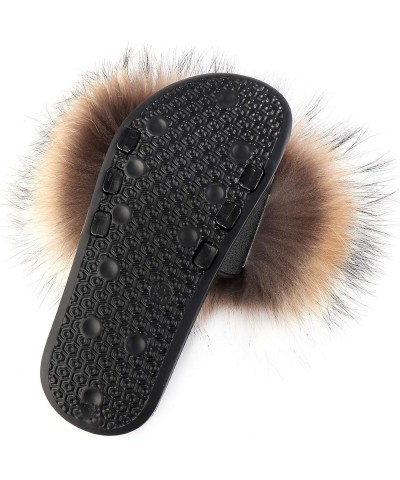 Women Fuzzy Slides Fur Feather Sandals Fur Slips Fur Slippers Fluffy Slides Outdoor House Slides Shoes Fuzzy Slippers Fluffy ...