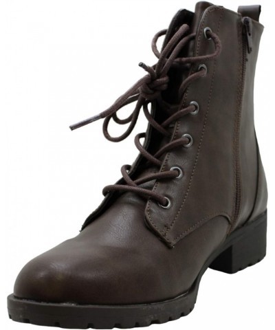 Womens Franie Leather Closed Toe Ankle Combat, Brown SM, Size 11.0 $19.71 Boots