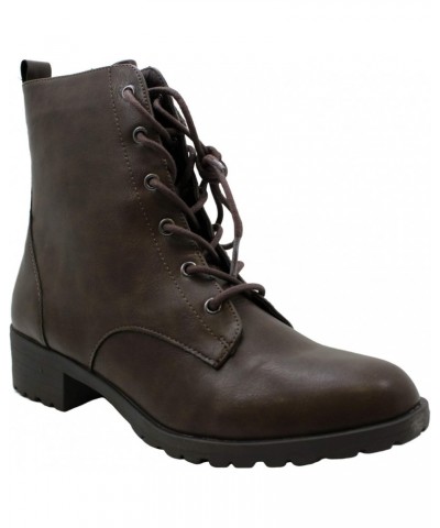 Womens Franie Leather Closed Toe Ankle Combat, Brown SM, Size 11.0 $19.71 Boots