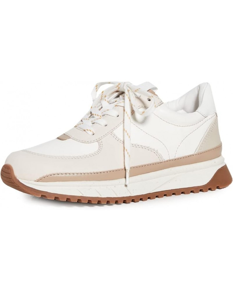 Women's Kickoff Trainer Sneakers in Neutral Colorblock Leather Antique Cream Multi $42.55 Fashion Sneakers