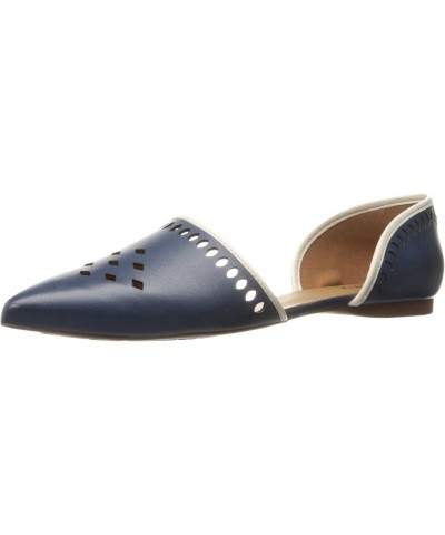 Women's Vigor Pointed Toe Flat Navy Leather $16.66 Flats