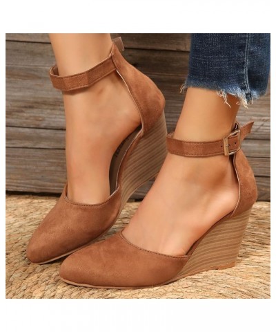 Platform sandals Shoes For Women Wedges Heels Boots Women Platform sandals For Men High Heeled sandals For Women Flat Brown-8...