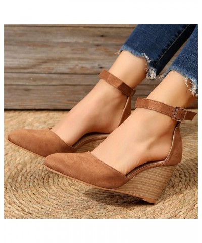 Platform sandals Shoes For Women Wedges Heels Boots Women Platform sandals For Men High Heeled sandals For Women Flat Brown-8...