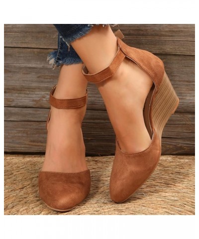 Platform sandals Shoes For Women Wedges Heels Boots Women Platform sandals For Men High Heeled sandals For Women Flat Brown-8...