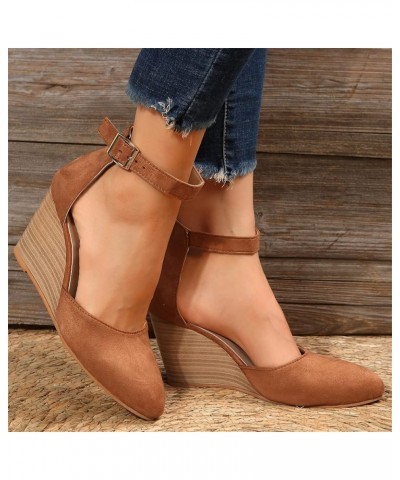 Platform sandals Shoes For Women Wedges Heels Boots Women Platform sandals For Men High Heeled sandals For Women Flat Brown-8...