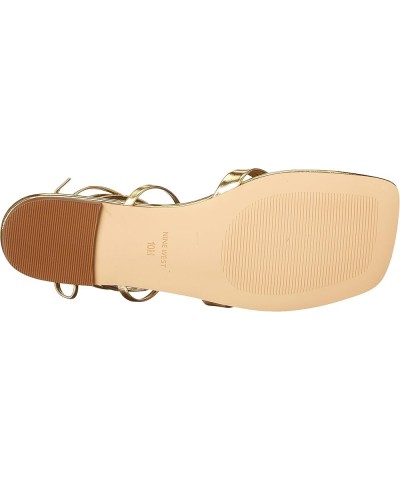 Womens News Ankle Wrap Flat Sandals Gold $11.25 Sandals