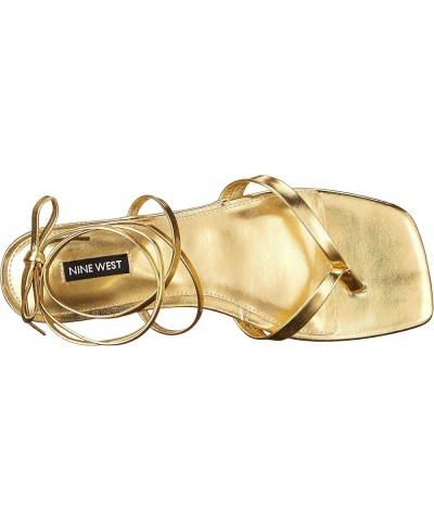 Womens News Ankle Wrap Flat Sandals Gold $11.25 Sandals