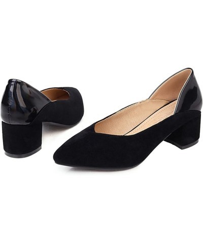 Women Pointed Toe Dress Work Wedding Block Mid Heels Pumps Slip On Black 1 $24.45 Pumps