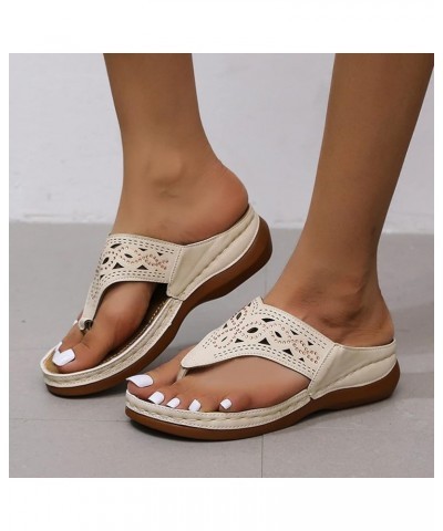 Sandals For Women Outdoors Dressy Orthopedic Comfortable Open Toe Slippers Summer Beach Sandals Z01-beige-sandals Women Dress...