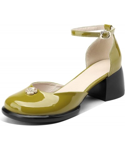 Womens LC704 Charms Formal Business Microfiber Low Block Pumps Green $39.00 Pumps