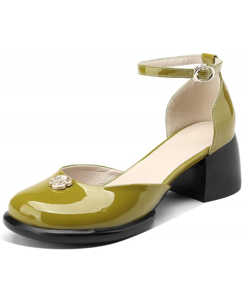 Womens LC704 Charms Formal Business Microfiber Low Block Pumps Green $39.00 Pumps