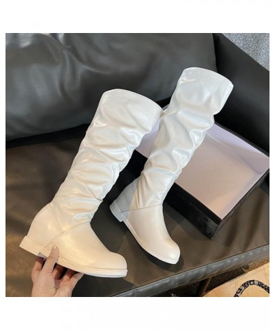 Low Heel Ankle Boots Womens Wedge Boots Cowboy Boots for Women Chunky Heel Western Boots Work Boots Knight Boots Z 11-white $...