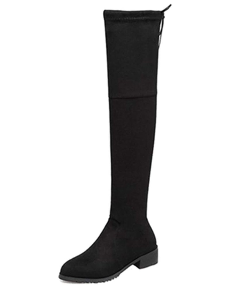 Women Casual Thigh High Boots and Simple Over-The-Knee Boots Black $30.67 Boots