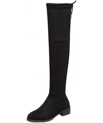 Women Casual Thigh High Boots and Simple Over-The-Knee Boots Black $30.67 Boots