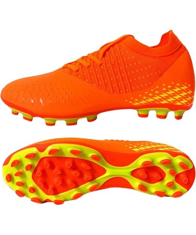 Men's Soccer Shoes High Top AG Cleats Outdoor Turf Athletic Professional Spikes Youth Boys Football Sneaker Unisex 1933orange...