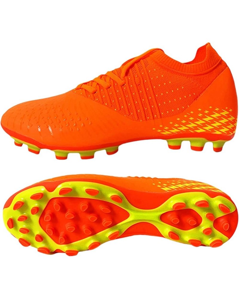 Men's Soccer Shoes High Top AG Cleats Outdoor Turf Athletic Professional Spikes Youth Boys Football Sneaker Unisex 1933orange...