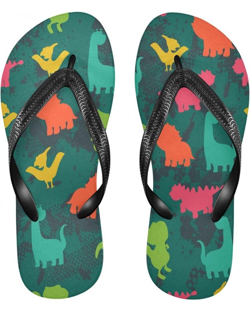 Kids Dinosaurs Womens Flip Flops Summer Beach Sandals Casual Thong Slippers Comfortable Shower Slippers Non Slip Water Sandal...