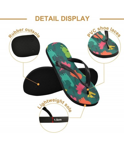 Kids Dinosaurs Womens Flip Flops Summer Beach Sandals Casual Thong Slippers Comfortable Shower Slippers Non Slip Water Sandal...