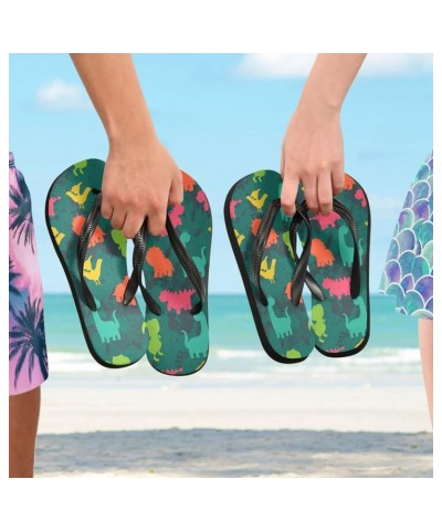 Kids Dinosaurs Womens Flip Flops Summer Beach Sandals Casual Thong Slippers Comfortable Shower Slippers Non Slip Water Sandal...