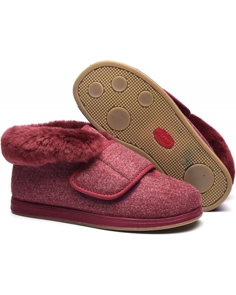 Widened Adjustable Shoes, Unisex Soft and Comfortable Casual Flat Pregnant Women Sugar Foot Cotton Shoes Red 49 $35.28 Flats