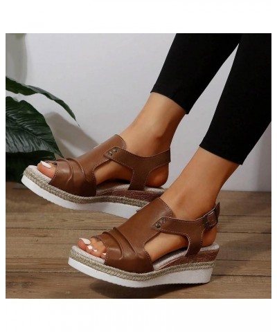 Orthopedic Wedge Sandals for Women Summer Dressy Open Toe Ankle Strap Platform Fashion Sandals Buckle Ankle Strap Casual Beac...