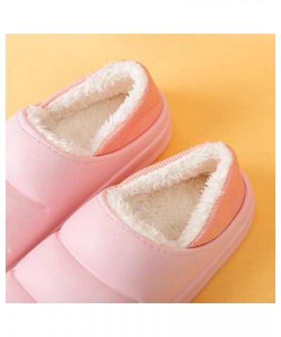 Waterproof cotton slippers Winter bag with home plush thickened sole indoor confinement warm cotton shoes Yellow-heeled Cotto...