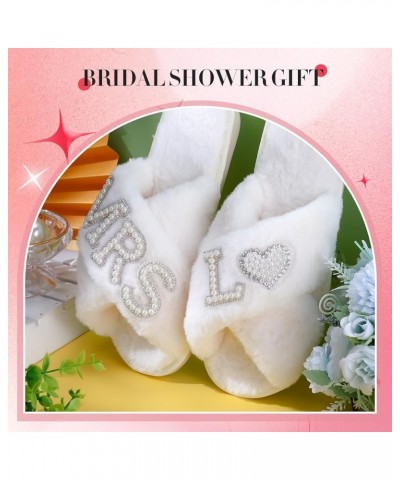 Personalized Initial Bride Slippers Mrs Pearl Slippers Wedding Slippers for Bride Bridal Shower Gifts for Wedding Day Letter ...