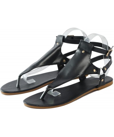 Flat Sandals for Women Casual Summer Flip Flops Sandals Womens Open Toe T-Strap Thong Sandal Comfortable Walking Ankle Buckle...