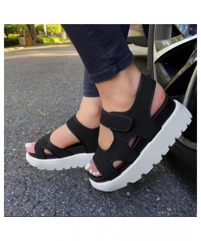 Women Footwea Sparkly Kitten Heel Women's Athletic Outdoor Sandals Sporty Sport Outdoor Black $12.46 Sandals